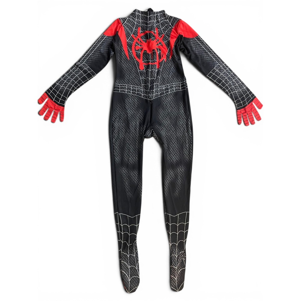 Kids Size 130 Black Red Spider Superhero Full Bodysuit Costume Halloween